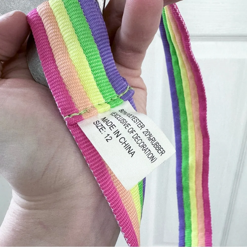 Vintage Gap Kids Rainbow Belt with Heart Buckle Sz 12